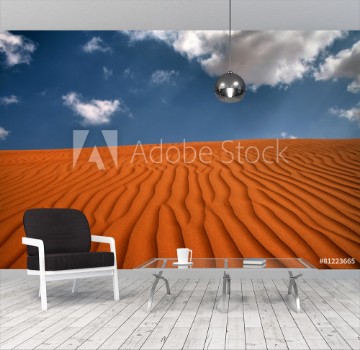 Picture of Extensive Desert Under Blue Sky and White Clouds